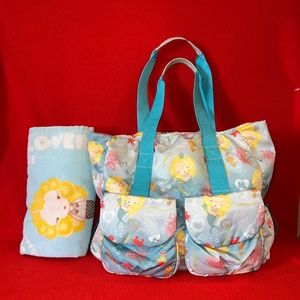 Gwen Stefani Harajuku Lovers Mermaid Large Tote Beach Bag & Towel EUC Diaper Bag